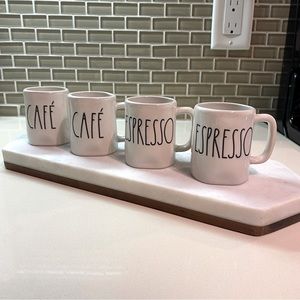 Set of 4 Rae Dunn “ESPRESSO” and “CAFÉ” Mini Mugs